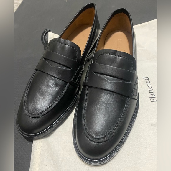 Flattered Sara Leather Black Loafers size 37 - Picture 3 of 4